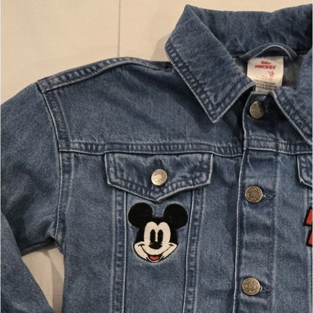 Disney Mickey Mouse Child's Button Front Denim Classic Blue Jean‎ Jacket Sze 5
